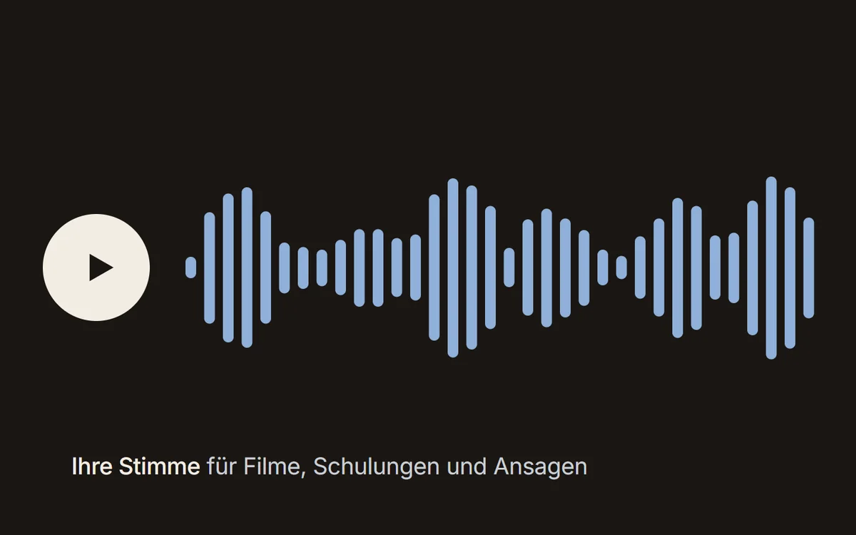 Abspielknopf und Tonspur einer KI-Stimme